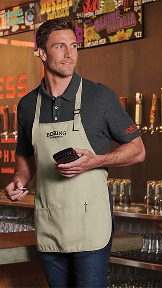 Service industry Worker wearing custom uniform from Righteous.