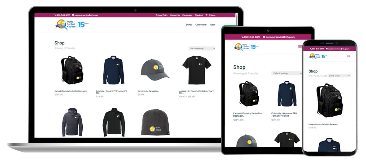 Custom Online Company Store Across Different Devices